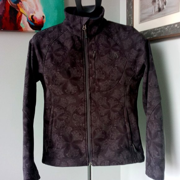 The North Face Swirled Apex black/grey Softshell Jacket Size Small - Picture 1 of 7